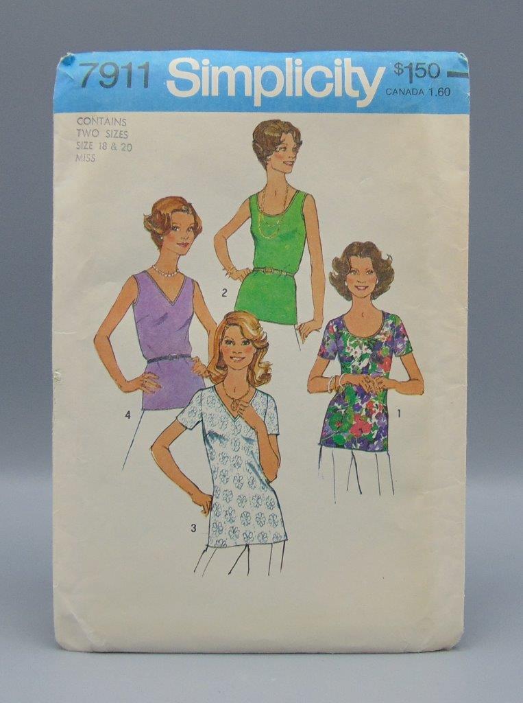 Simplicity 7911 Misses' and Women's Tops Size 18 / 20 UNCUT KC's Attic