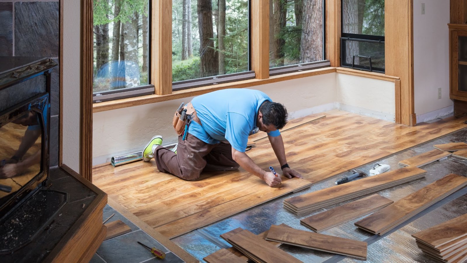 Refinishing wood flooring KD Architects