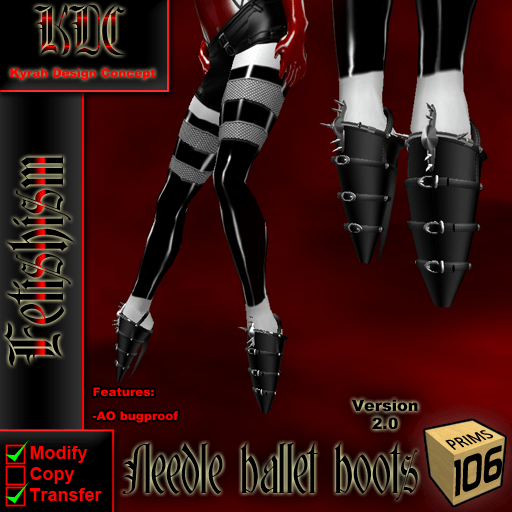 Needle ballet boots overhaul! KDC Kyrah Design concept Second Life