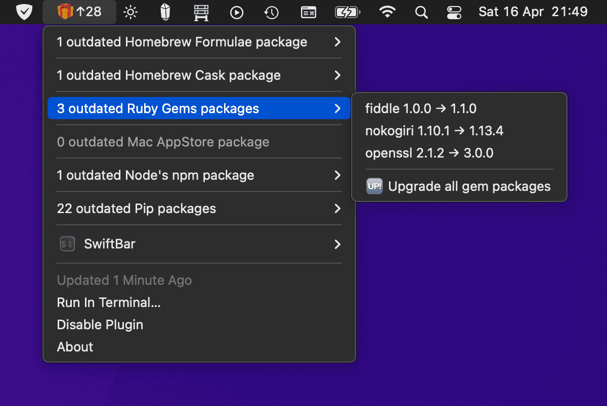 Xbar and SwiftBar plugin Meta Package Manager