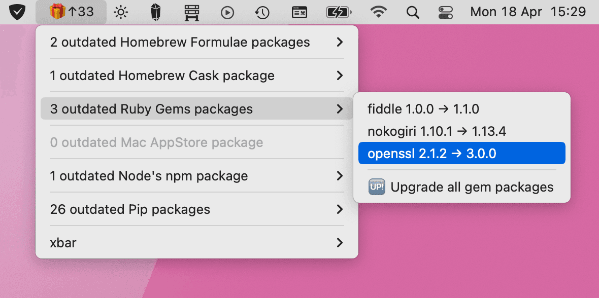 Xbar and SwiftBar plugin Meta Package Manager