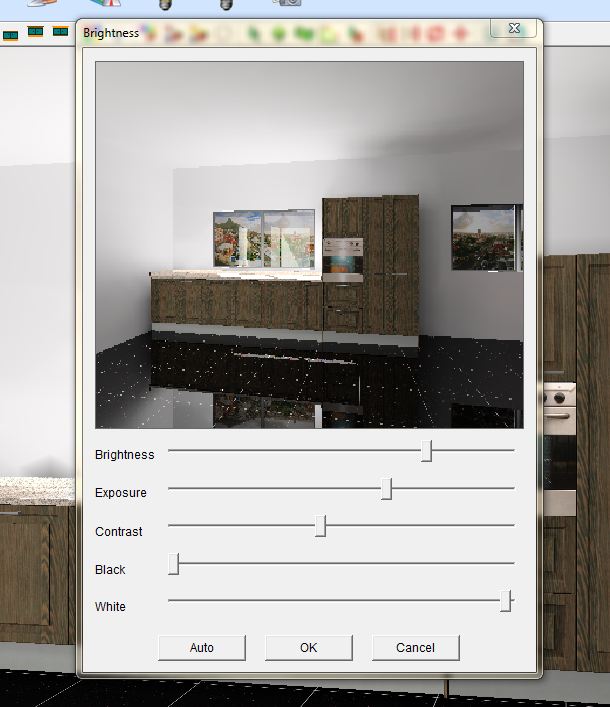 Automatic light for rendering. KD Max 3D Kitchen Design Software