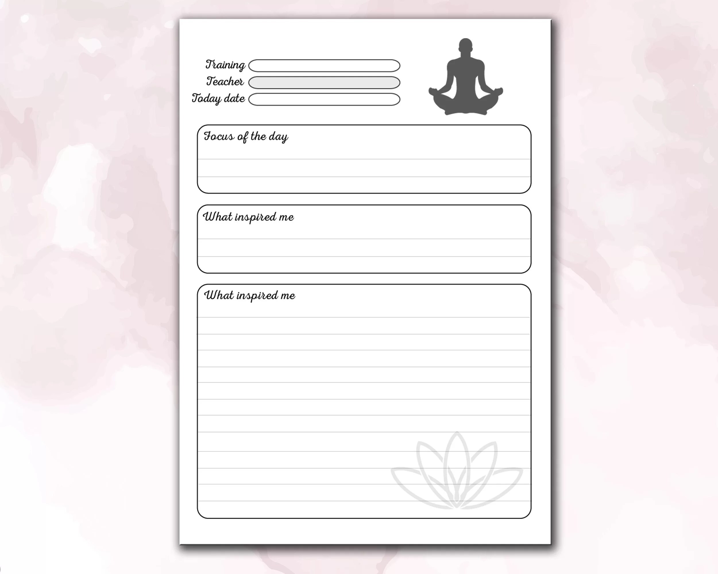 Printable Yoga Journal Template lupon.gov.ph