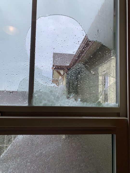 Large hail leaves homeowners with shattered windows in Castle Rock
