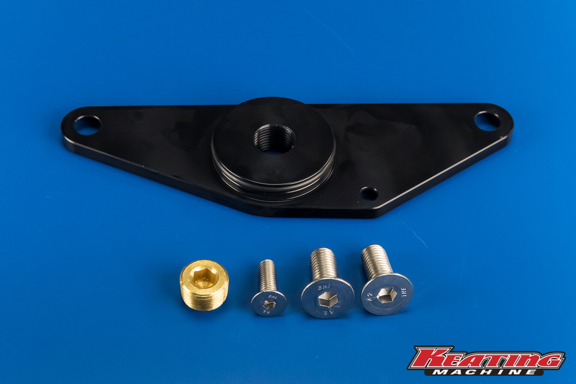 24 Valve Common Rail Billet Rear Freeze Plug with Bypass Port fits Cummins Black Keating