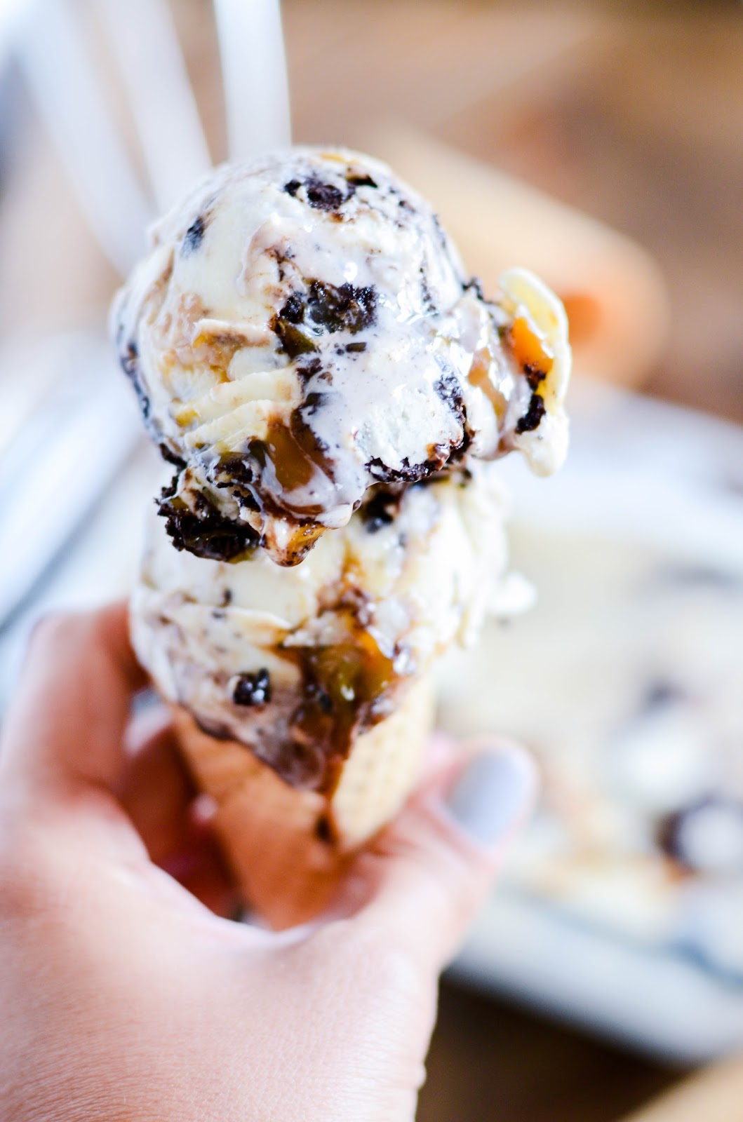 Cookies & Cream Salted Caramel Ice Cream (No Churn) Keat's Eats