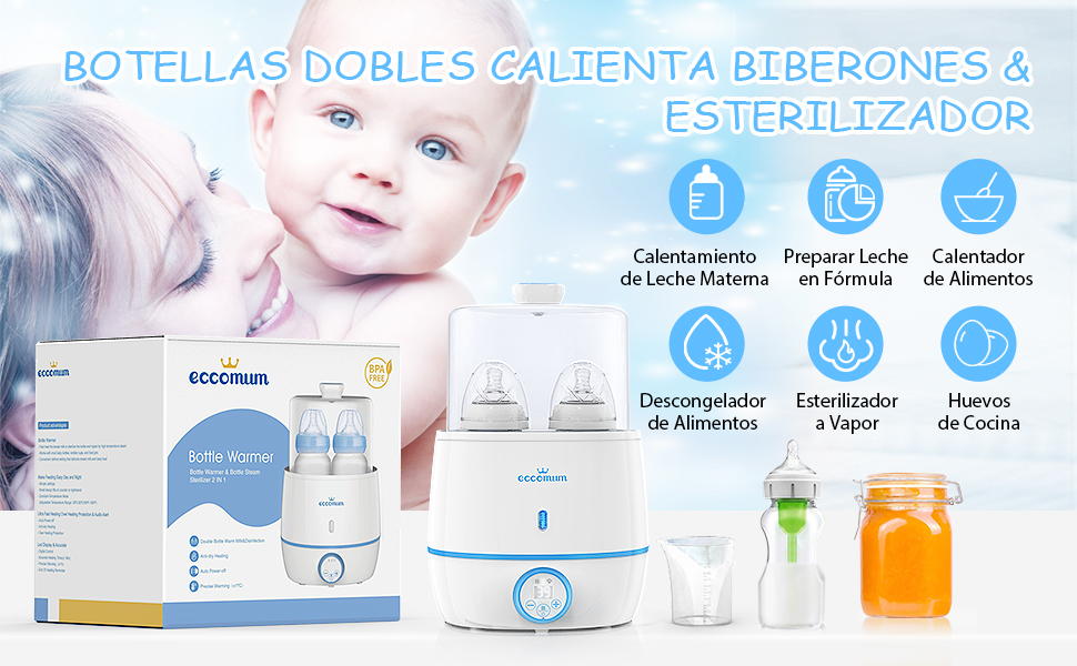 Calienta biberones 6 en 1; ultrarápido, potitos, esterilizador