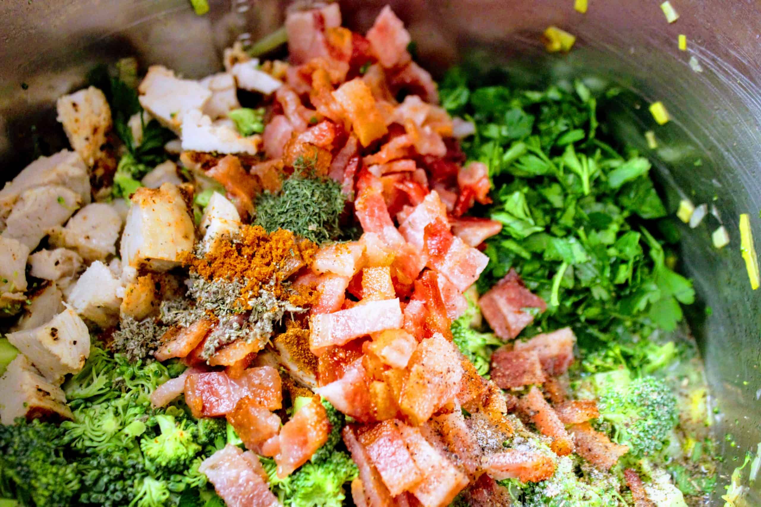 Turkey Leek Soup with Bacon and Broccoli Keen for Keto