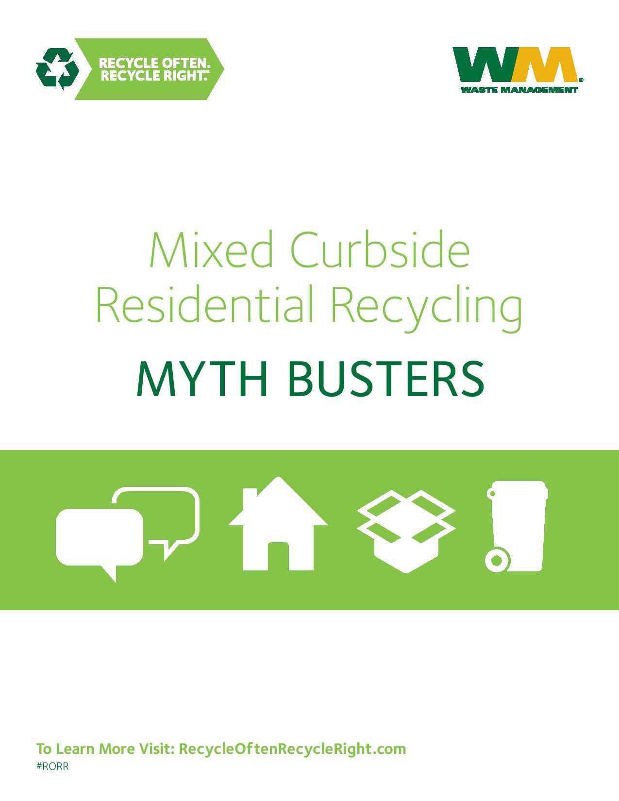 Single Stream Recycling Info from Waste Management Keep Brevard