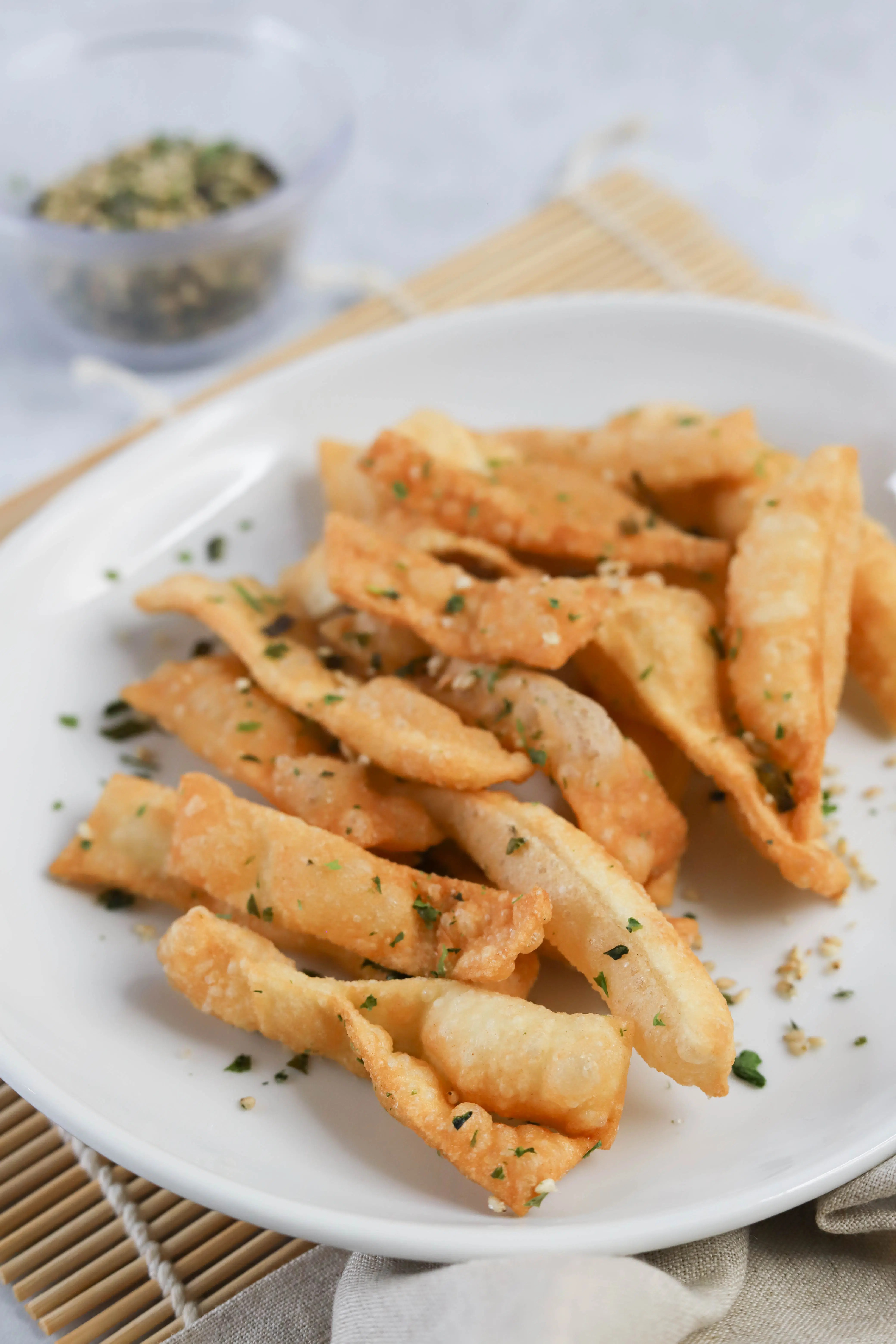Fried Wonton Strips Keeping It Relle