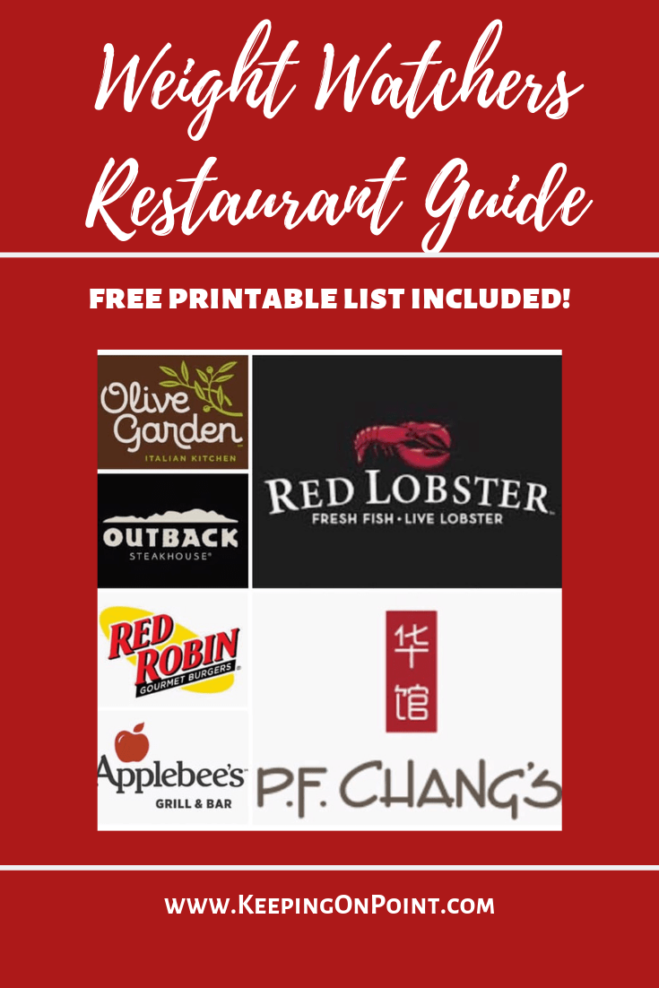 Weight Watchers Restaurant Guide FREE PRINTABLE LIST!