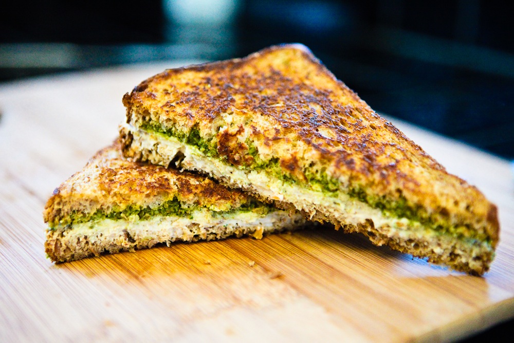 Grilled Pesto & Chèvre Sandwich