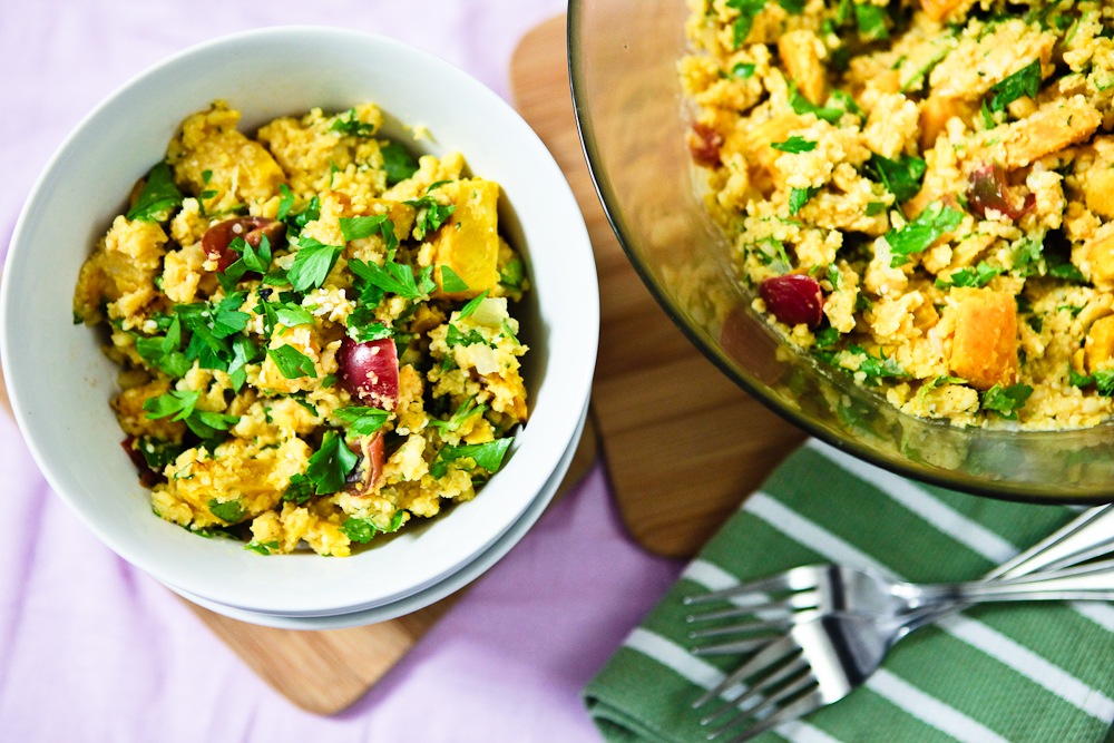 Lemon Parsley Millet & Couscous Salad with LemonGinger Beets