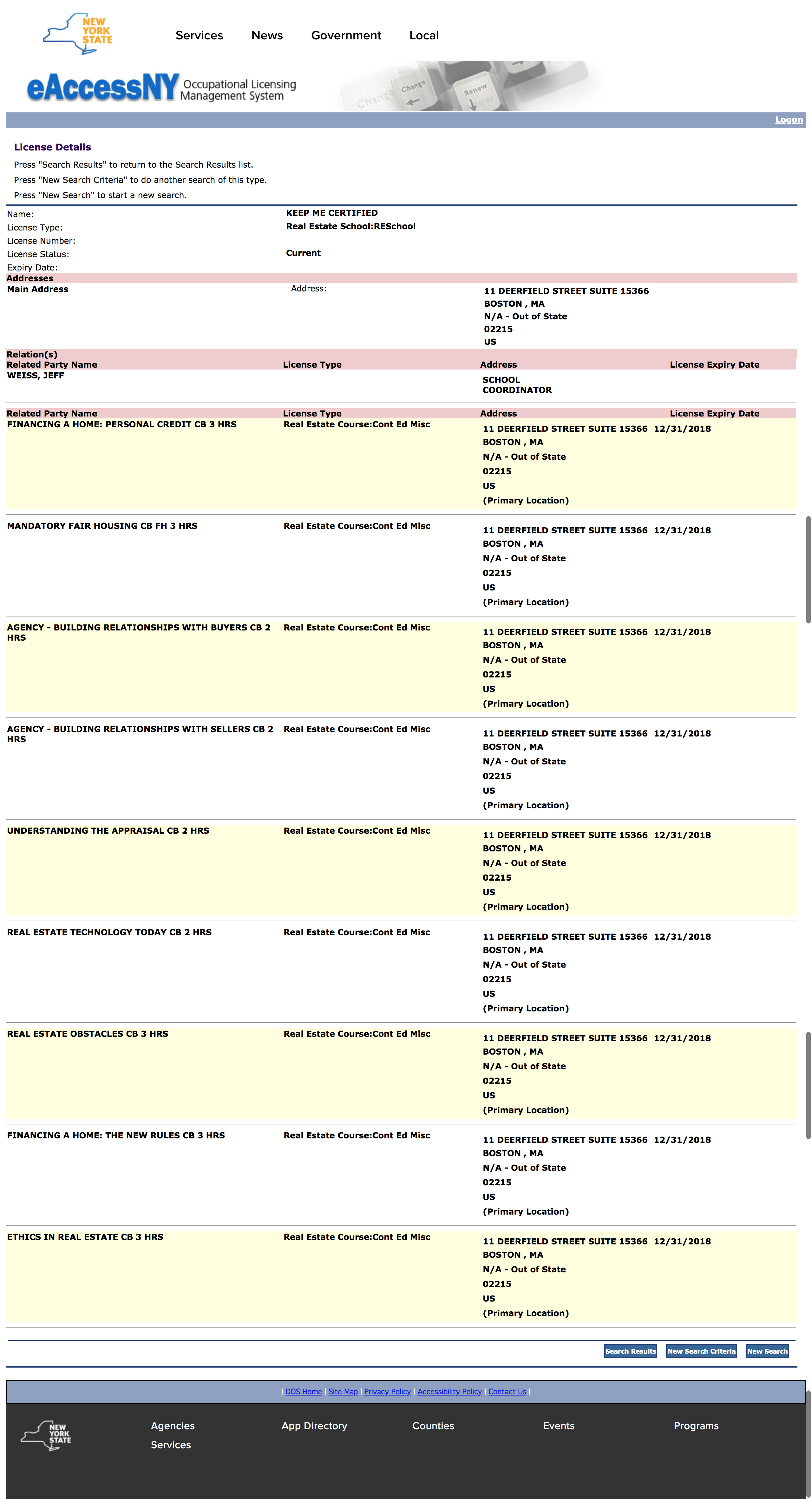 Is Keep Me Certified An Approved New York Real Estate School Yes