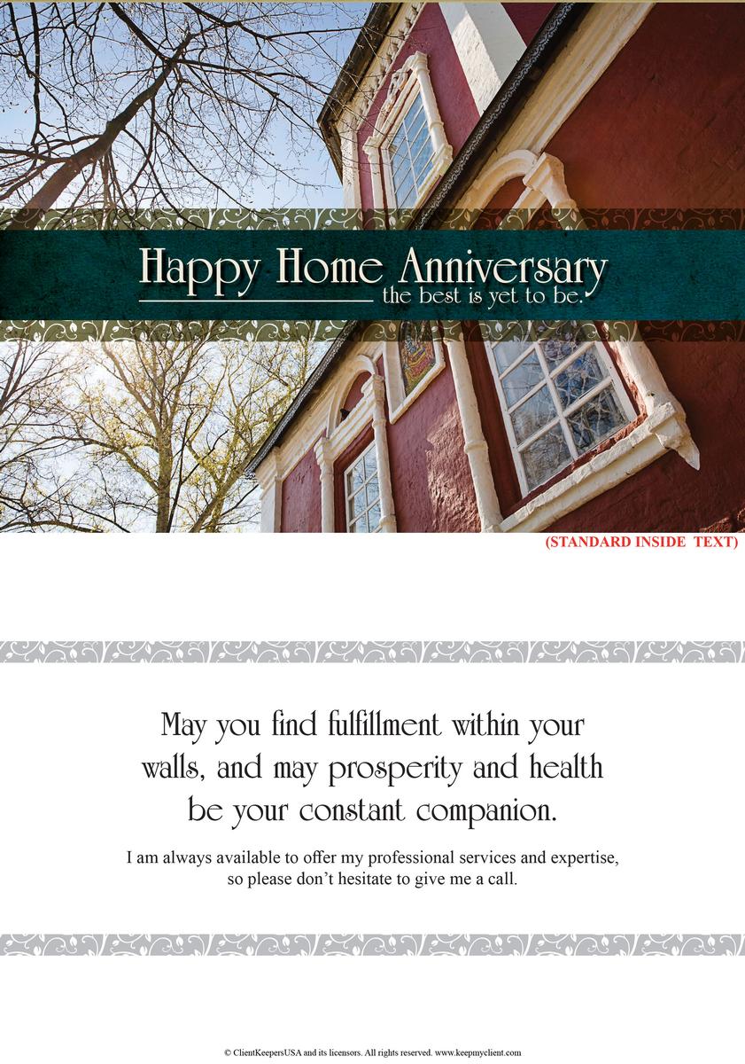 Home Anniversary Congratulations
