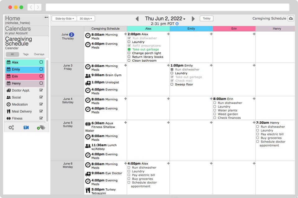 Shareable Caregiver Calendar KeepandShare