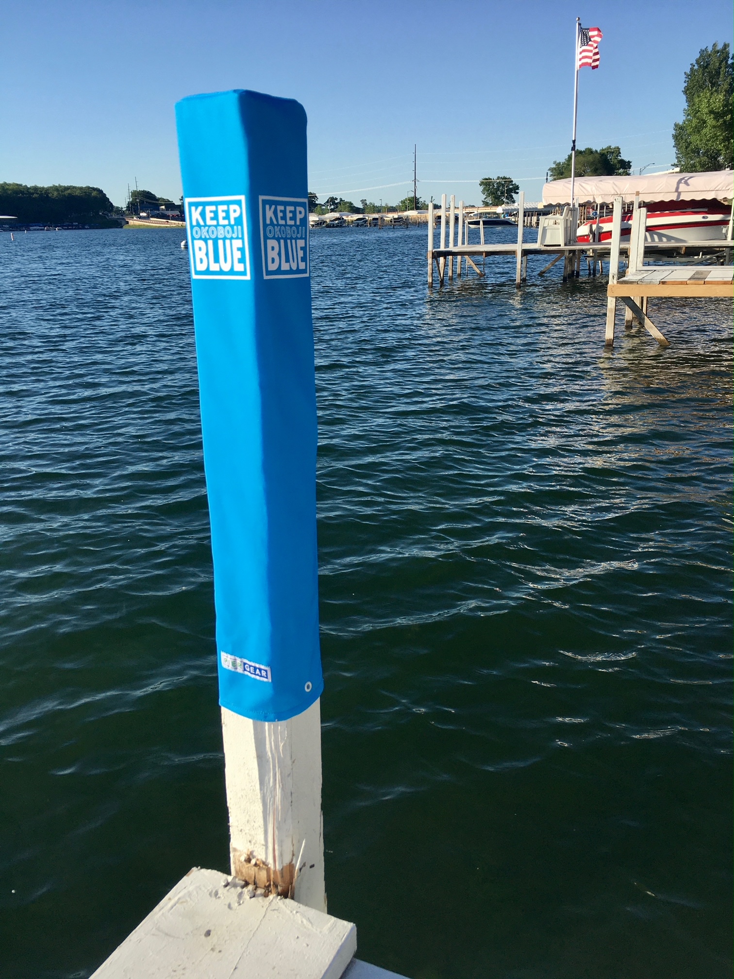 Pier Gear Dock Post Covers Keep Okoboji Blue