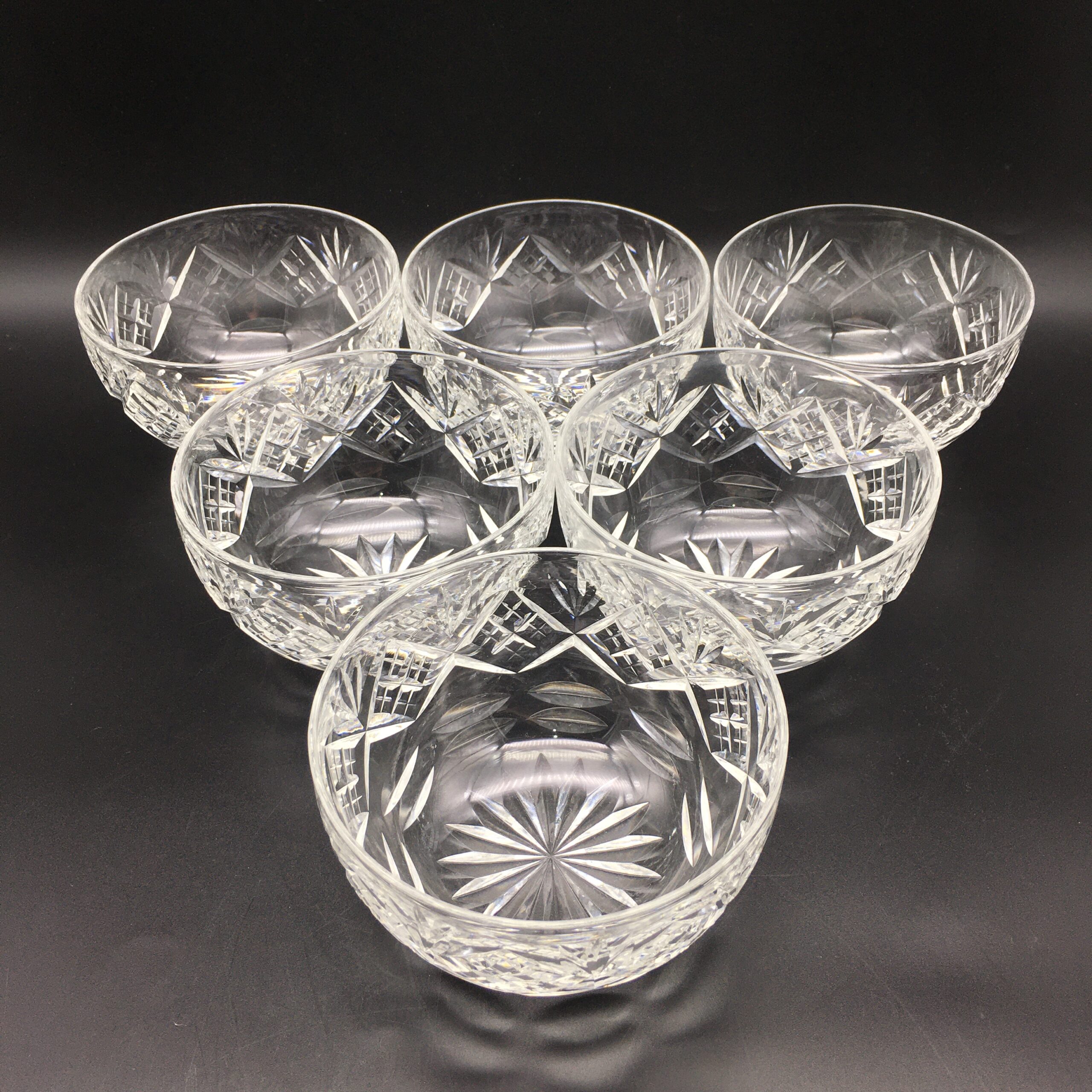 Six ‘b Corbett’ CutCrystal Dessert Bowls Keepsakes