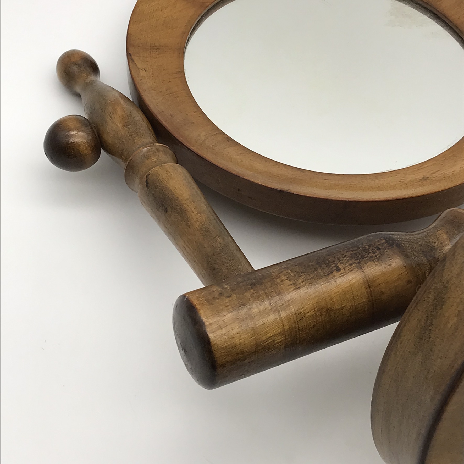 Vintage Wooden Vanity Tilt Mirror Keepsakes