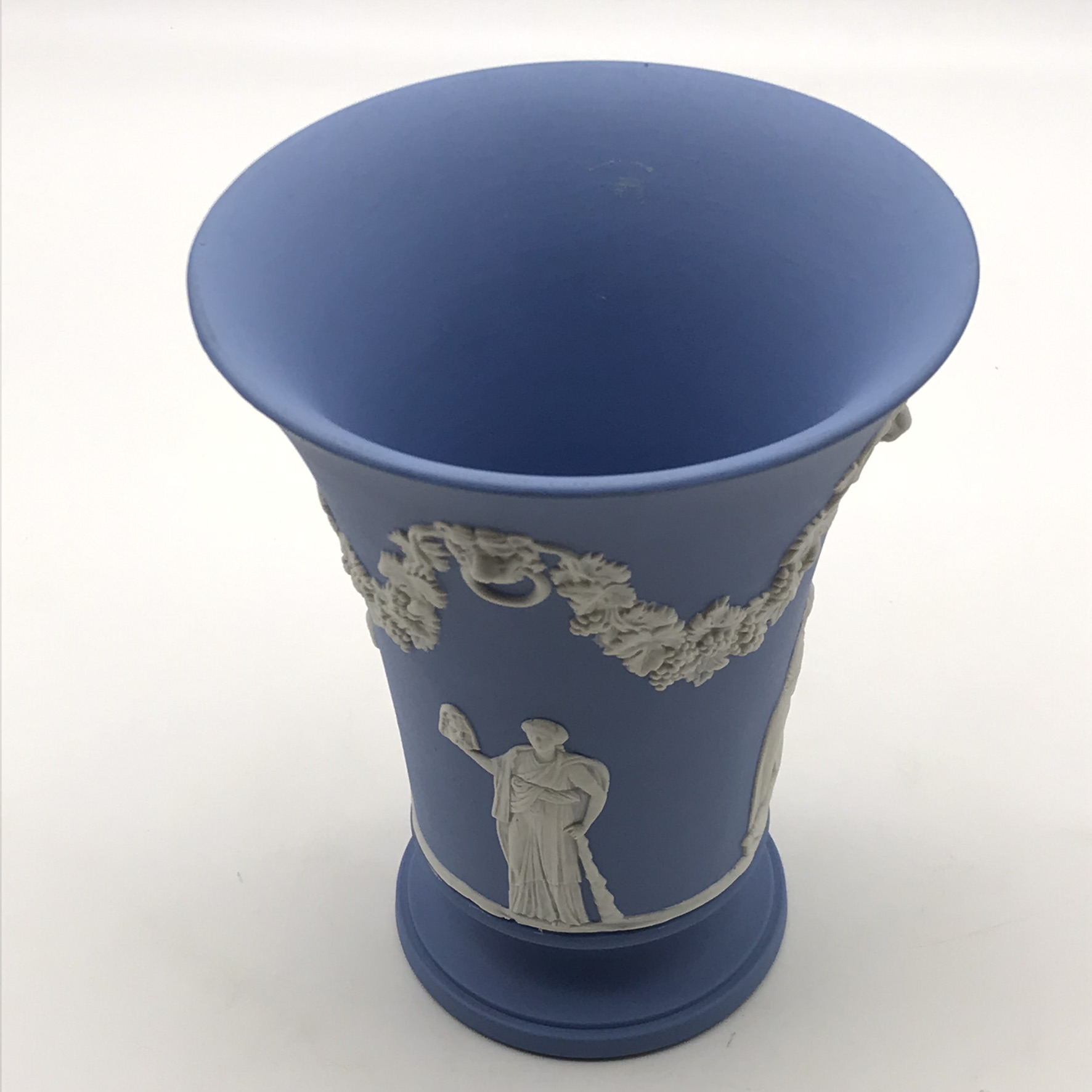 Large Early Blue Wedgwood Jasperware Vase Keepsakes