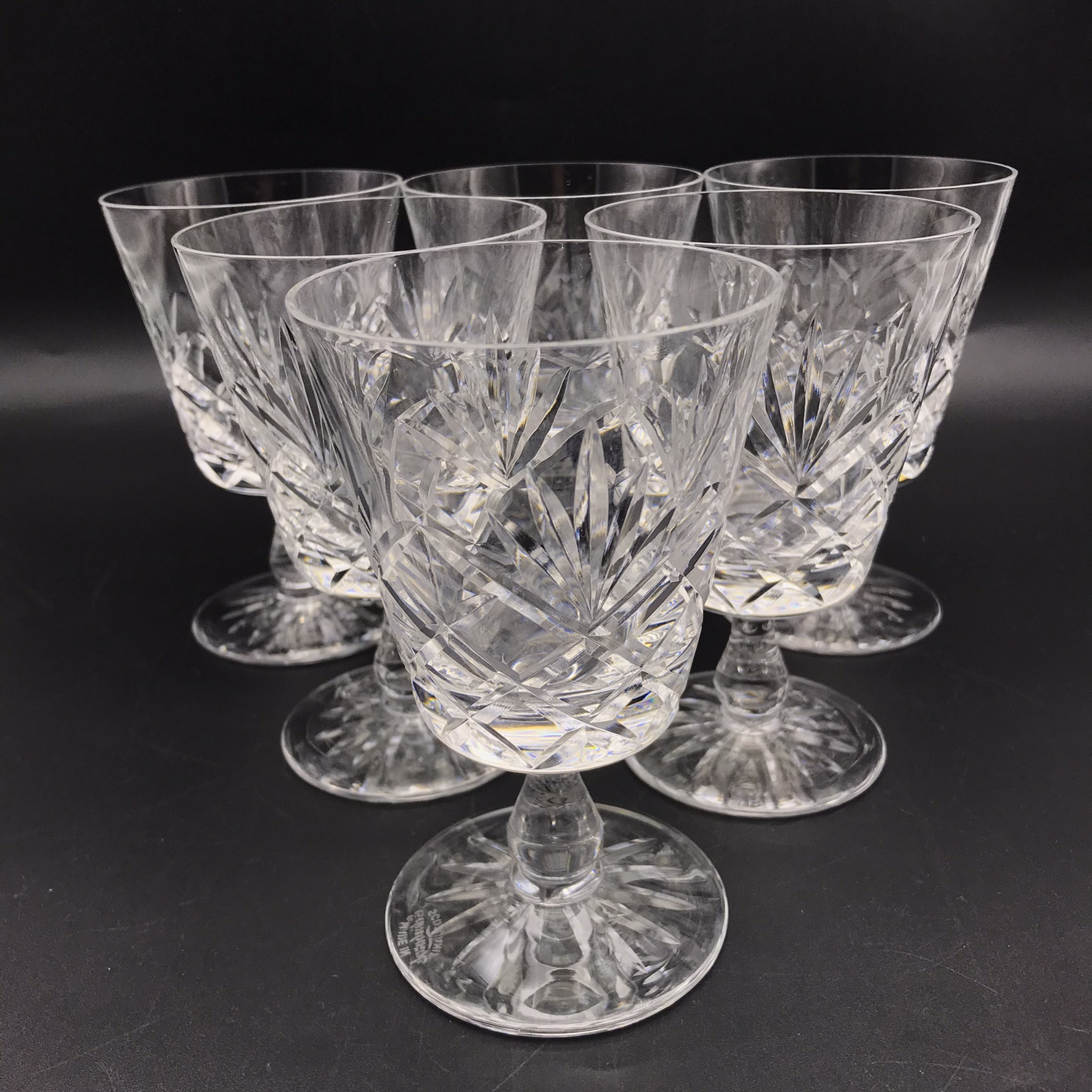 Six Quality ‘Edinburgh’ Crystal Wine Glasses Keepsakes
