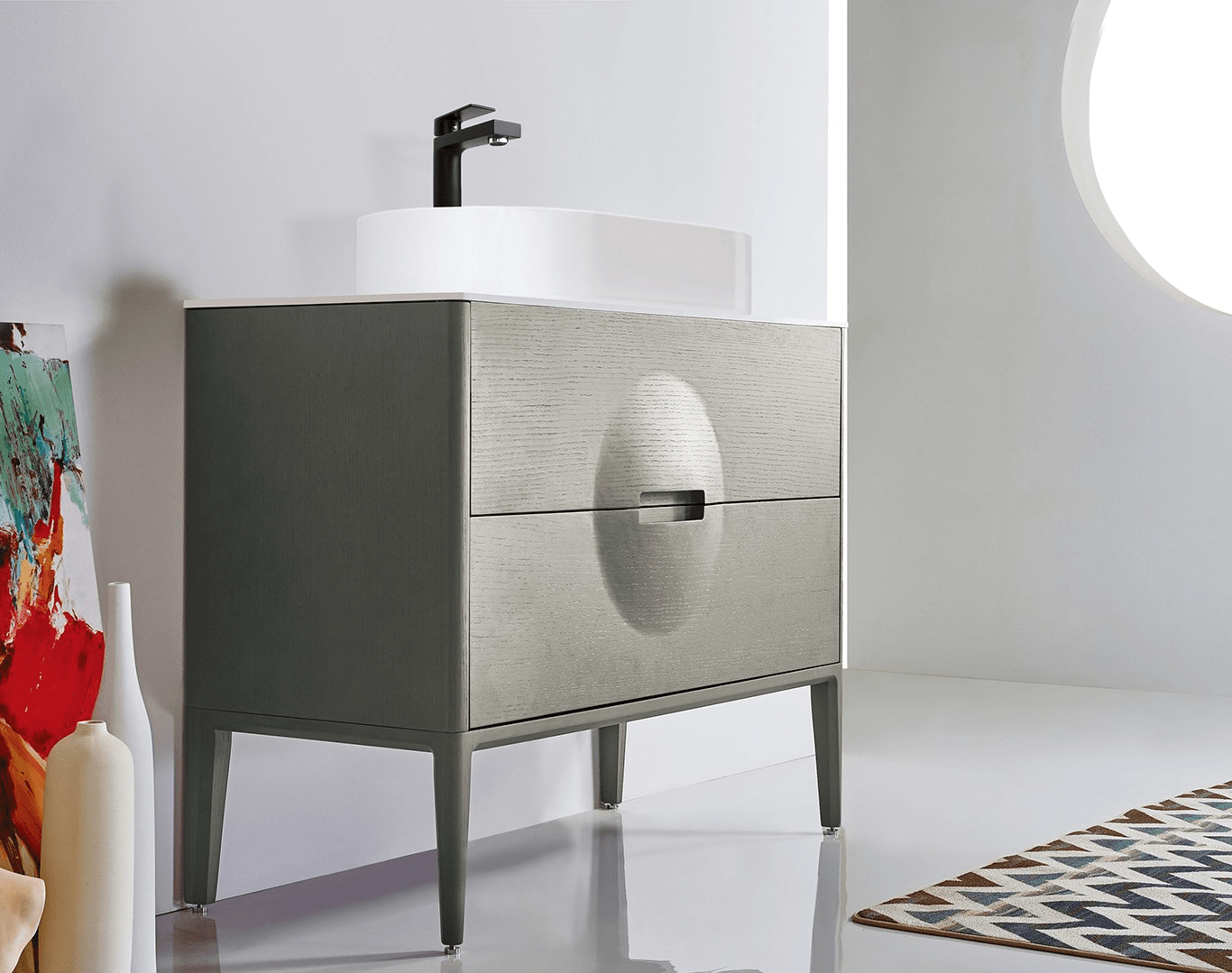 KARTON REPUBLIC COLMAR 36” OLIVE GREEN FREE STANDING MODERN BATHROOM