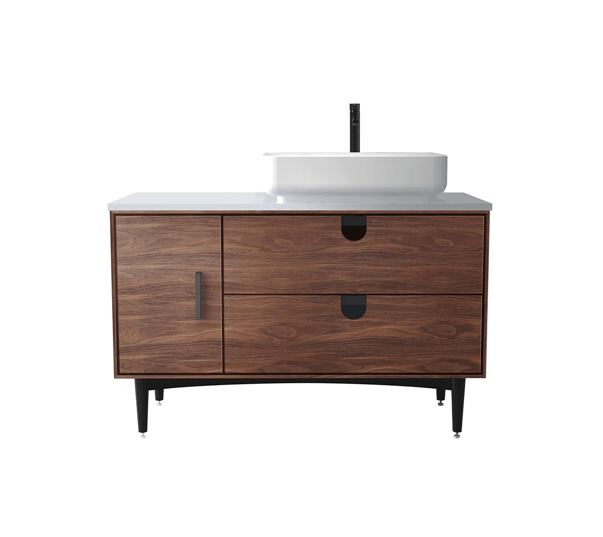 KARTON REPUBLIC PORTREE 48” WALNUT MIDCENTURY FREE STANDING BATHROOM