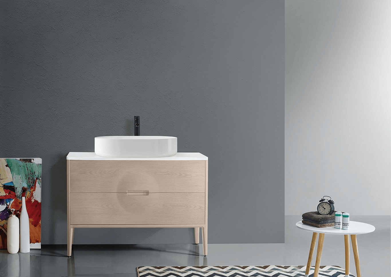 KARTON REPUBLIC COLMAR 48” WHITEWASH OAK FREE STANDING MODERN BATHROOM