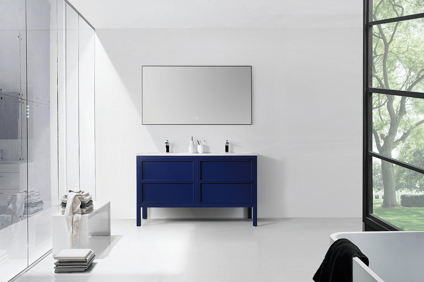 ANNECY 55” NAVY BLUE FREE STANDING MODERN BATHROOM VANITY keetchen