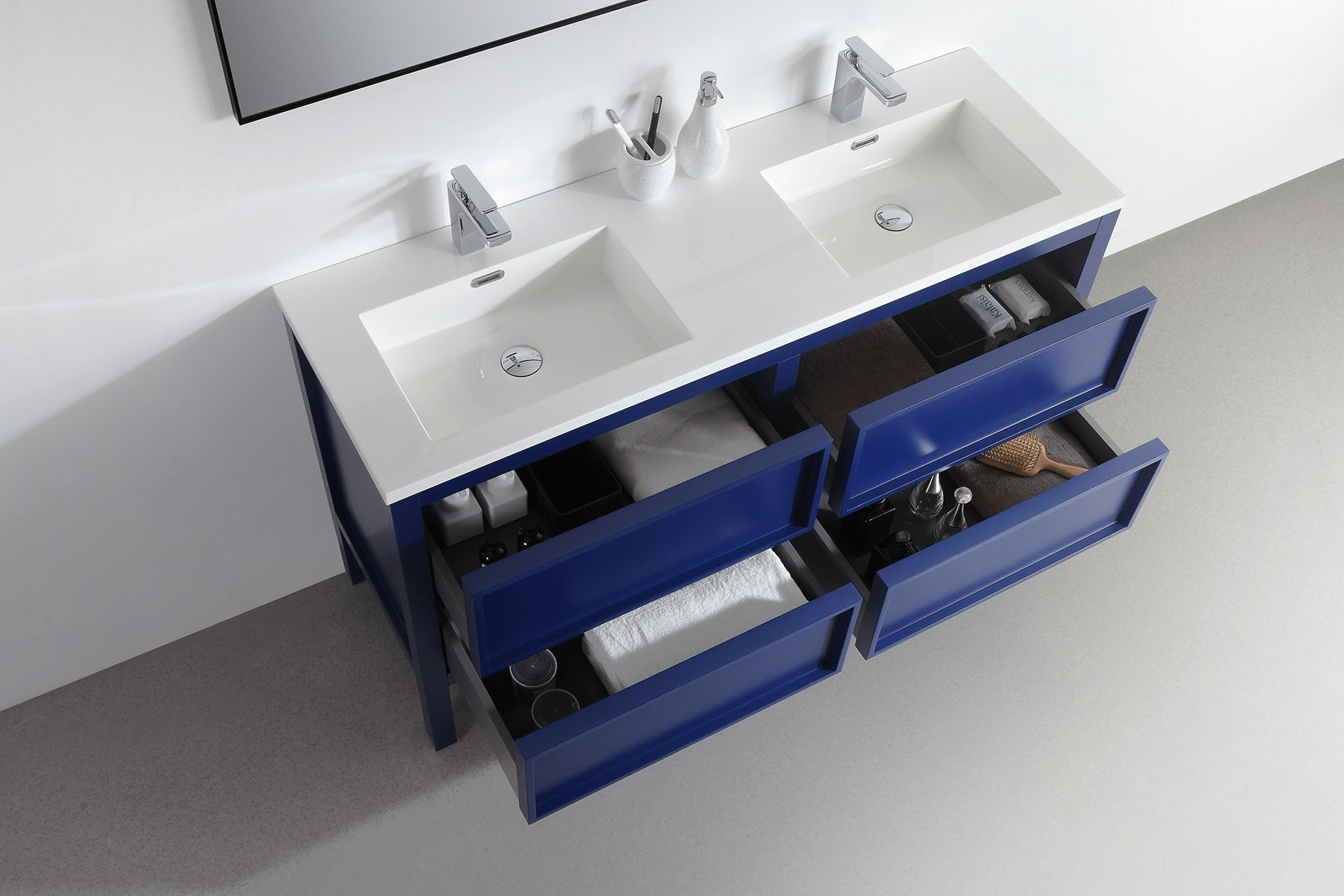 KARTON REPUBLIC ANNECY 55” NAVY BLUE FREE STANDING MODERN BATHROOM