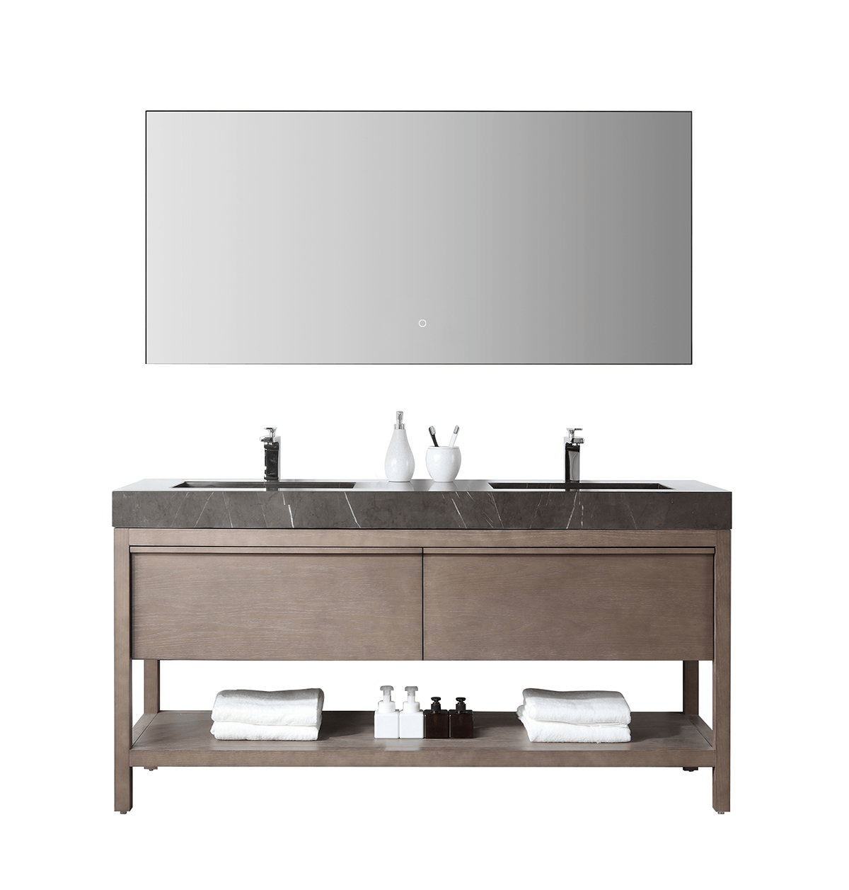 KARTON REPUBLIC BIBURY 60” CHESTNUT OAK FREE STANDING MODERN BATHROOM