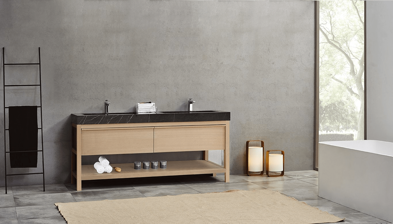 BIBURY 72” WHITEWASH OAK FREE STANDING MODERN BATHROOM VANITY keetchen