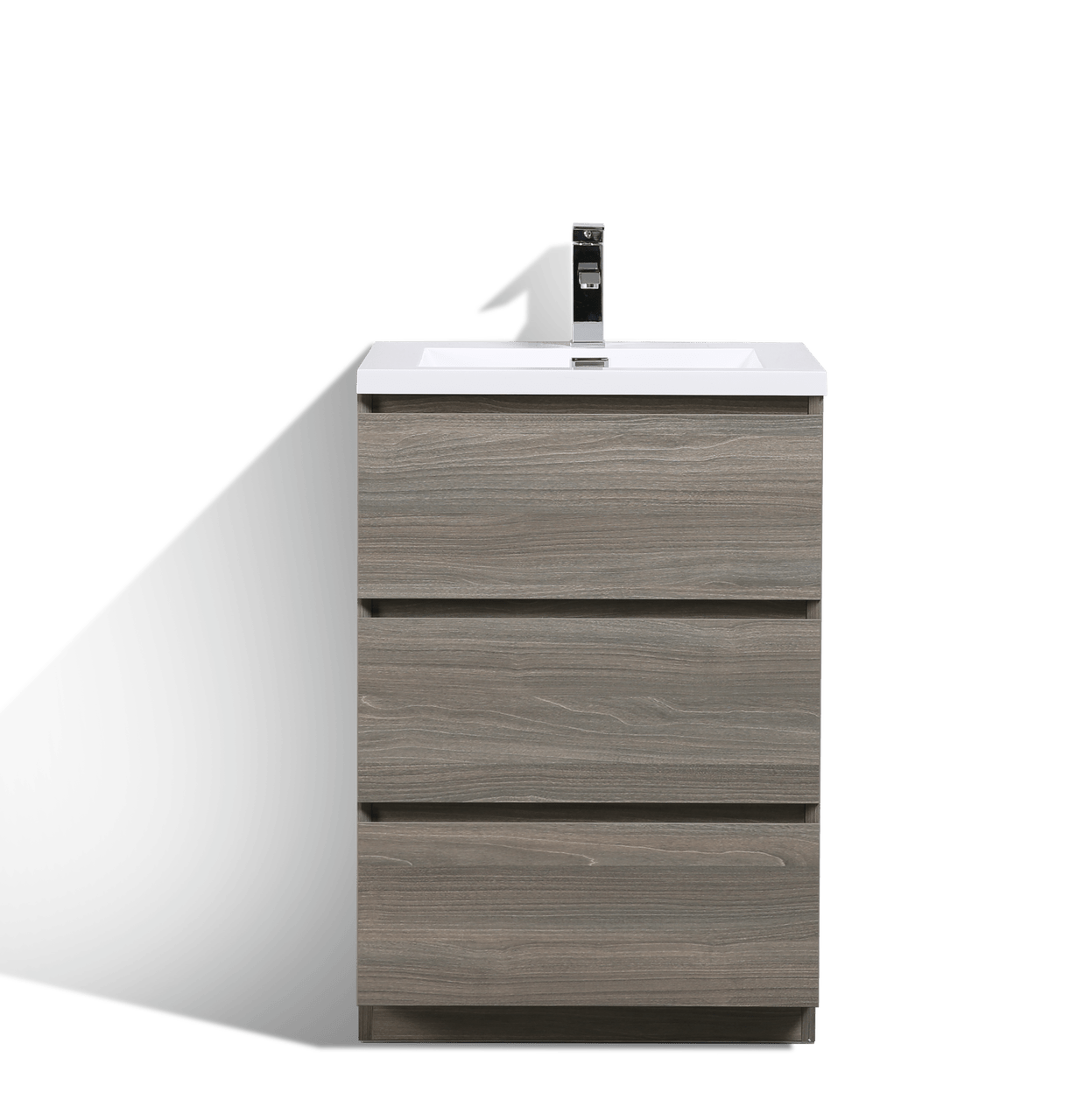 KEETCHEN AUSTIN 24″ Grey Oak MODERN BATHROOM VANITY keetchen