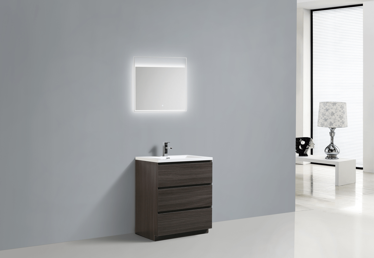 KEETCHEN AUSTIN 30″ DARK GREYOAK MODERN BATHROOM VANITY keetchen