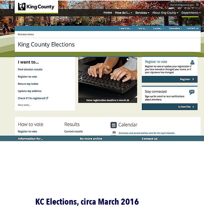 Kathy E Gill Website redesign / King County Elections Educator
