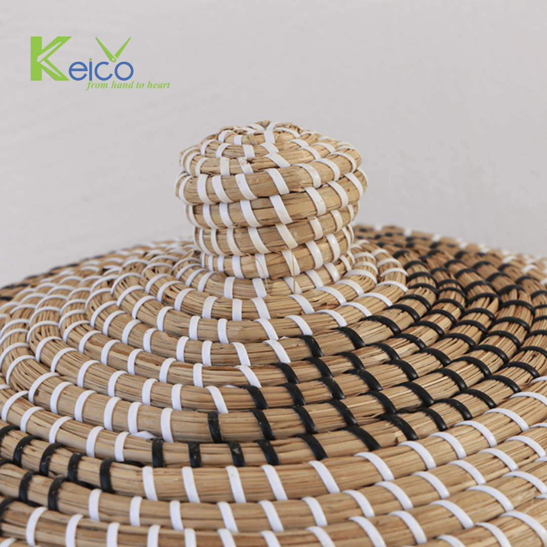 Wholesale seagrass storage basket with lids new collection Keico