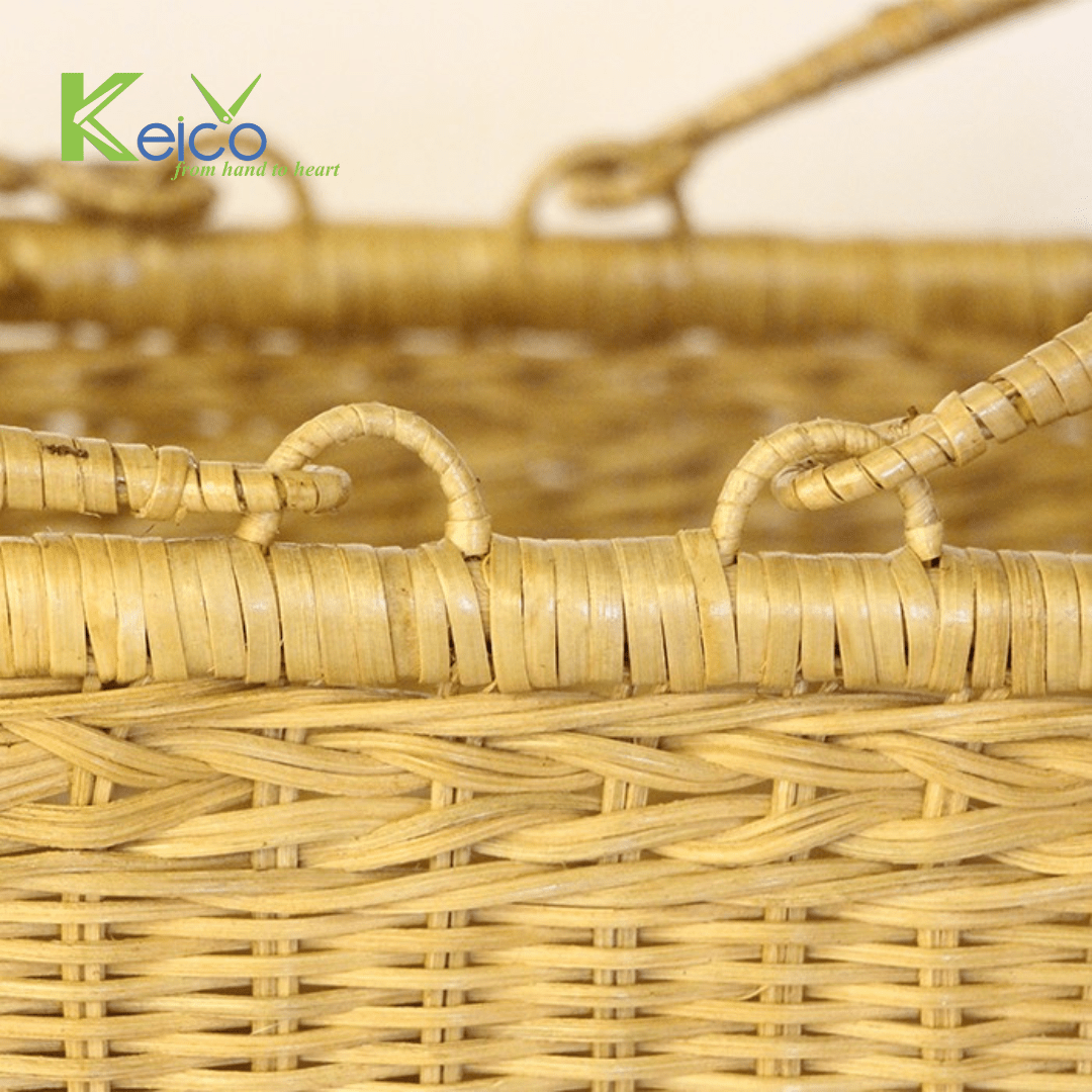 Wholesale rattan picnic basket 32x24x17cm made in Vietnam Vietnam rattan and bamboo factory