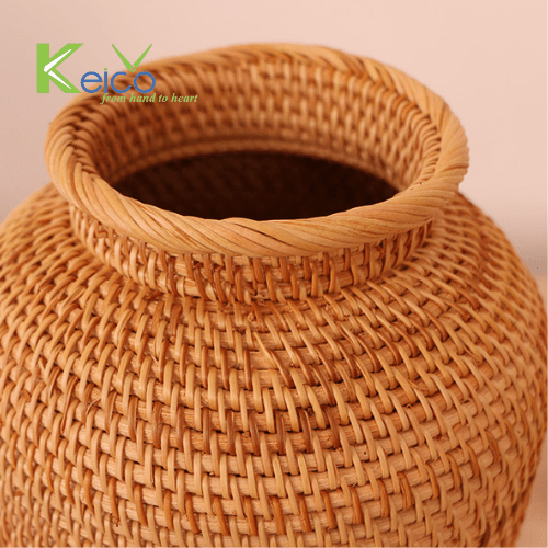 Wholesale rattan vases for home decor 16×20 cm made in Vietnam