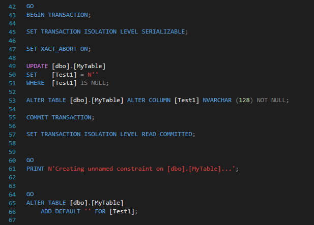 SQL Server database publishing with the ‘generate smart defaults
