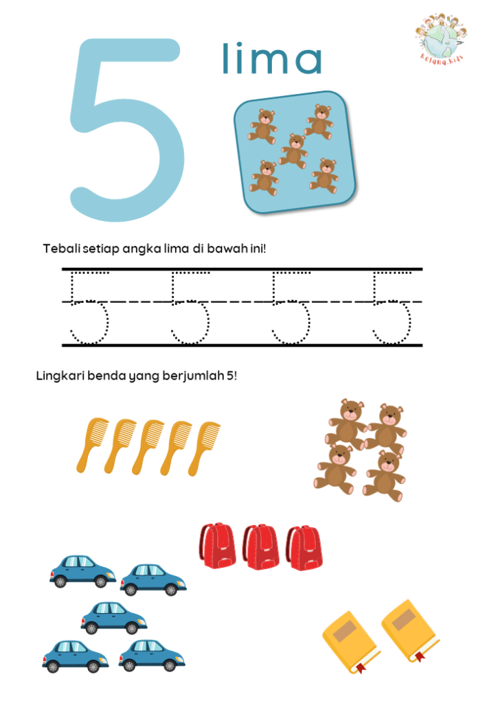Printable Worksheet Matematika [ Lembar Kerja Anak TK PAUD ]