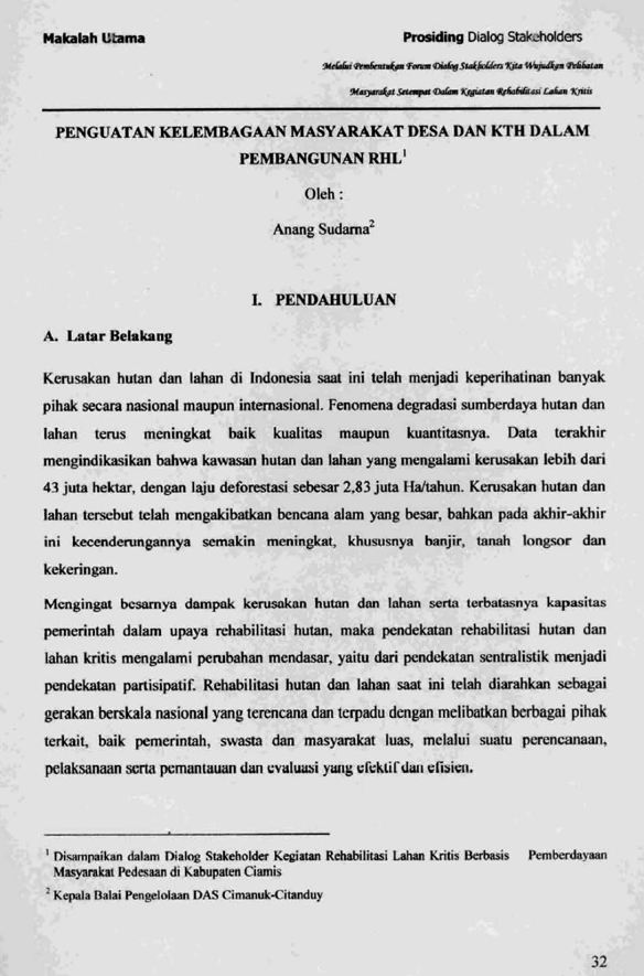 Anang Sudarna | Kelembagaan DAS