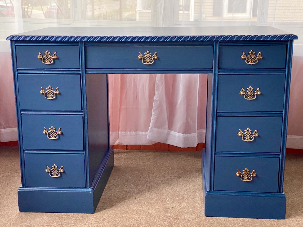 Smart Girl Navy Blue Desk and Chair KellaChic