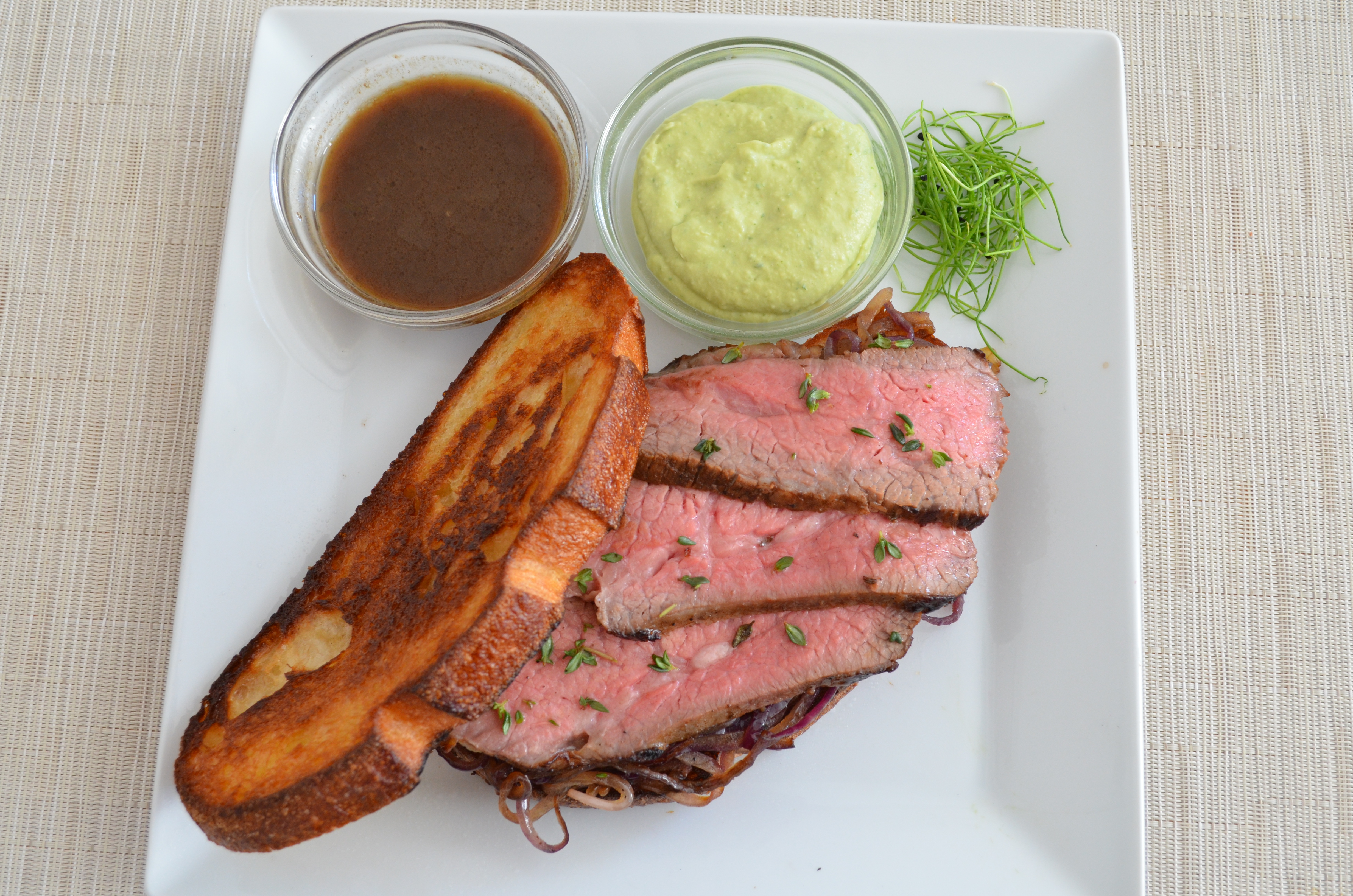 CH Wine 'French Dip' with AvocadoHorseradish Crema Kellan's Kitchen