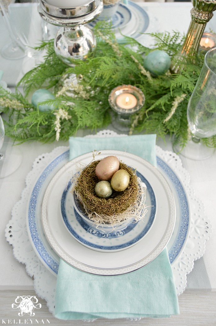 Blue and White Easter Table Kelley Nan