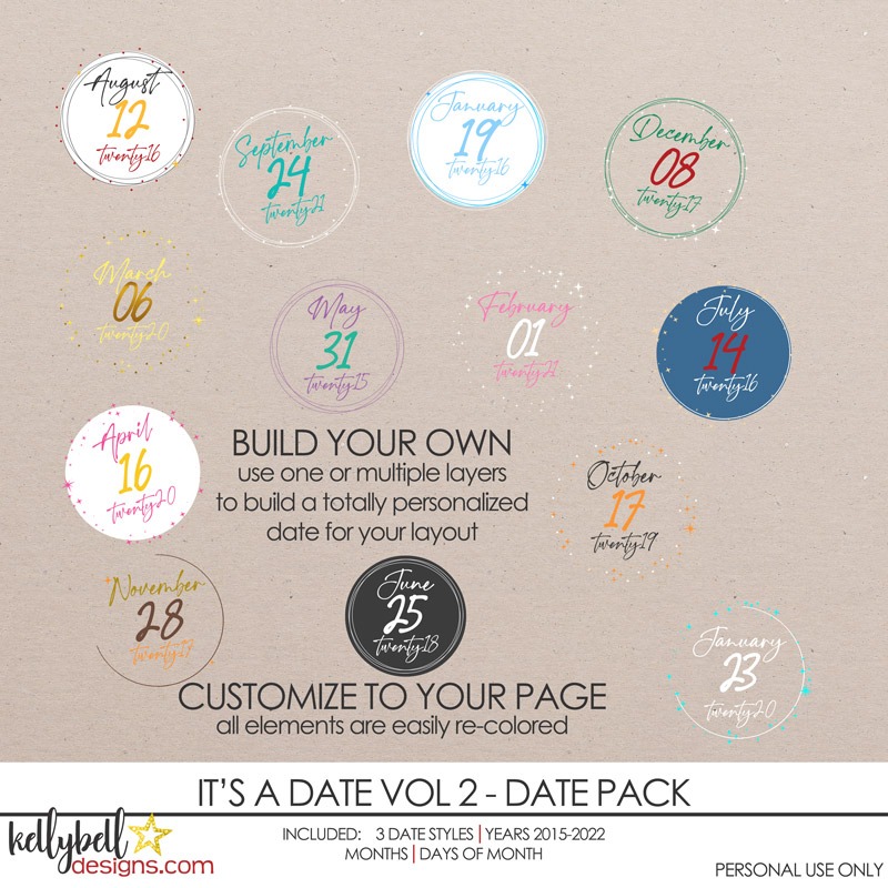 It’s A Date Vol 2 Date Pack Kellybell Designs