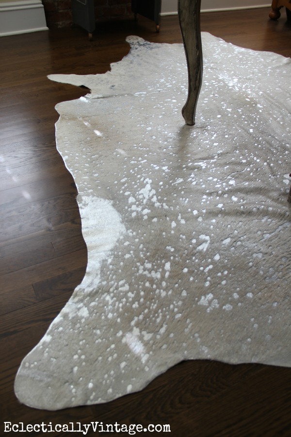 Office Makeover White Devour Cowhide Rug at Eclectically Vintage