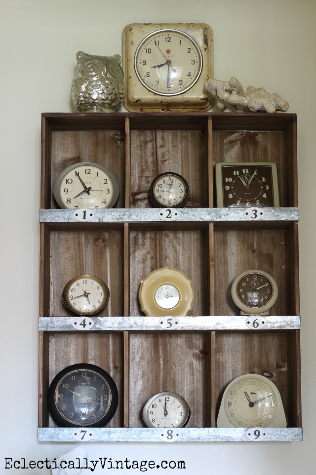 Rustic Decor Vintage Clock Collection Display