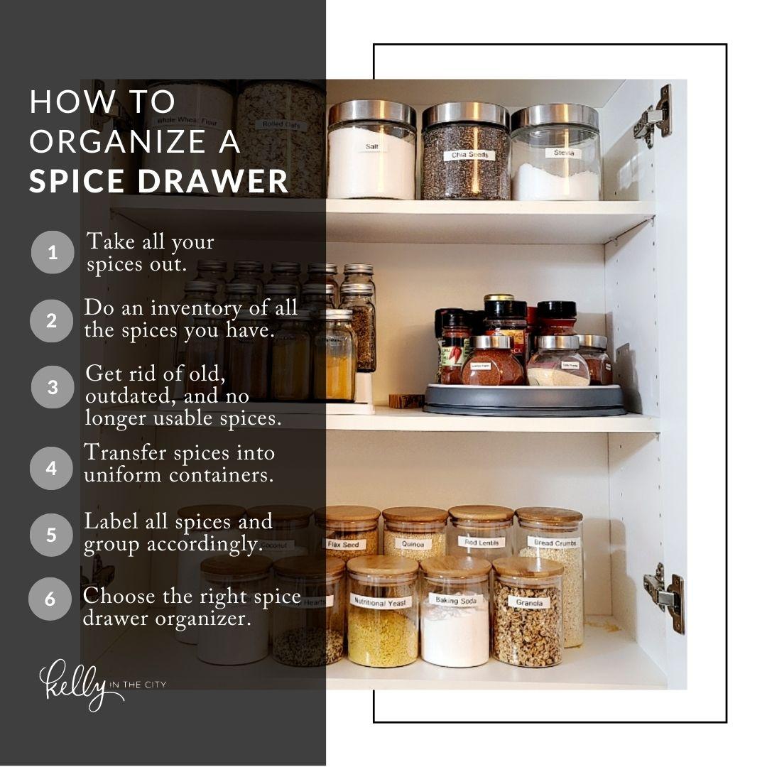 How To Organize A Spice Drawer Kelly in the City Lifestyle Blog