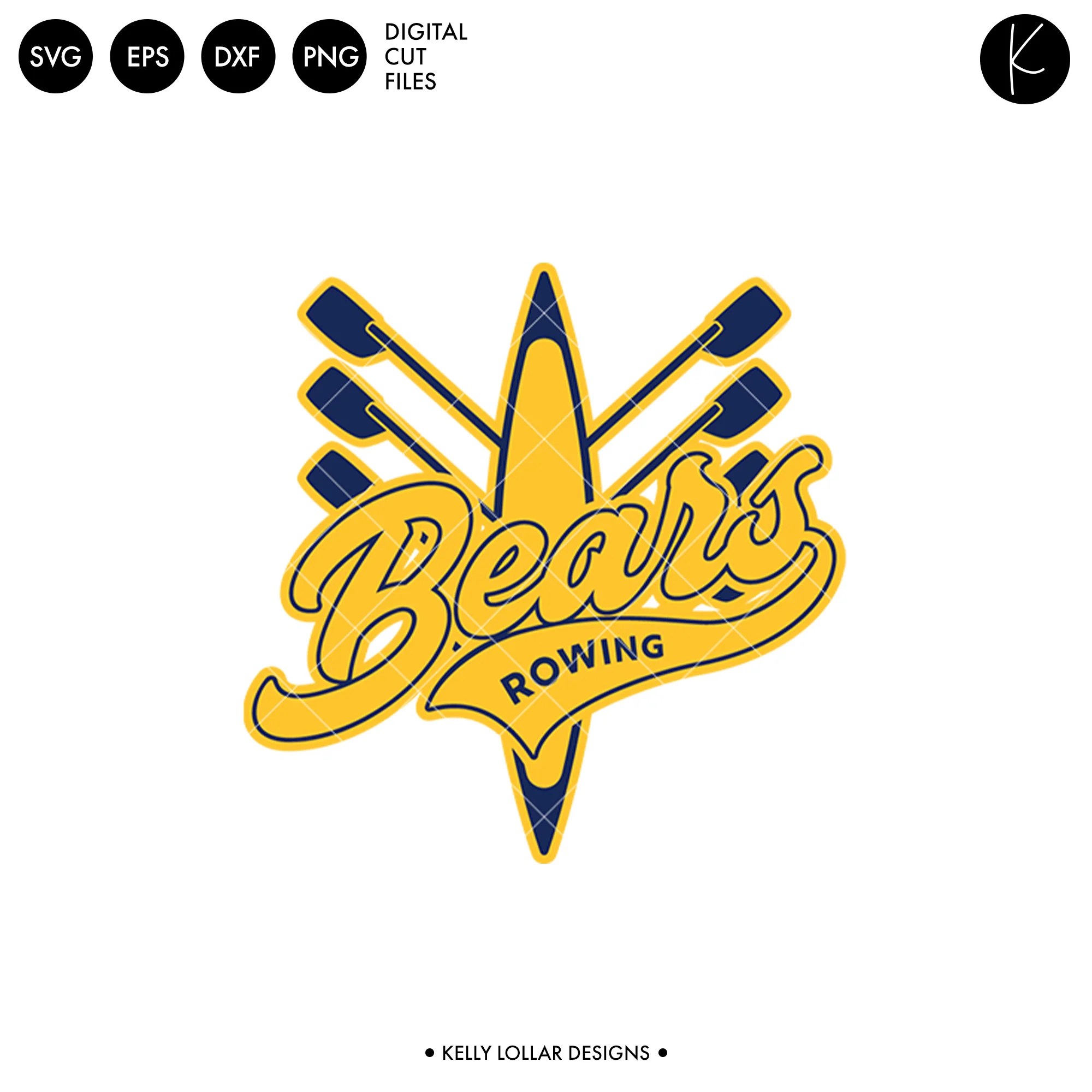 Bears Rowing Crew Bundle SVG DXF EPS PNG Cut Files Kelly Lollar Designs