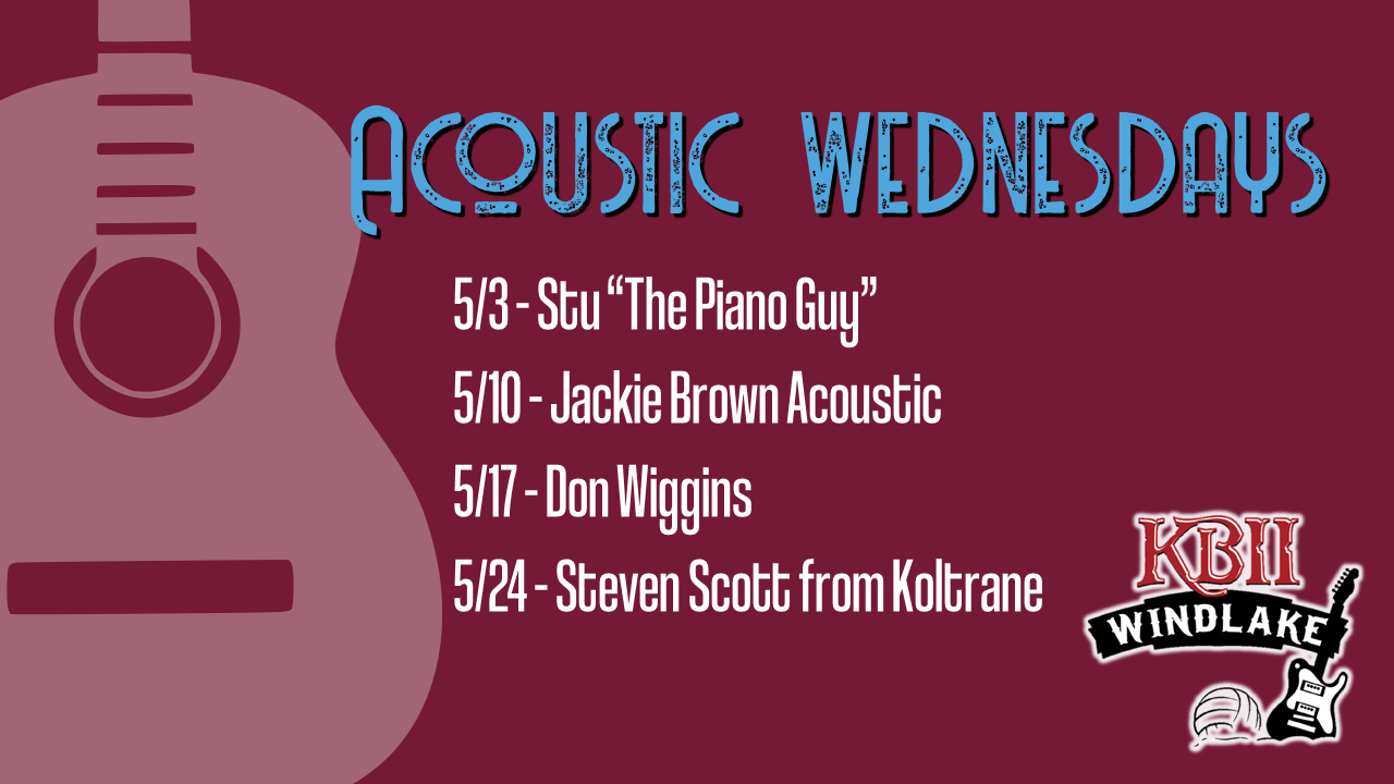 Acoustic Wednesdays May LineUp! Kelly's Bleachers Wind Lake